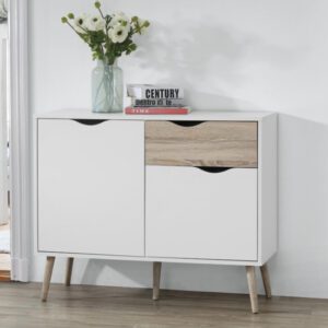 Appleton Wooden Sideboard Small In White And Oak Effect