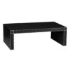 Aurich Wooden Coffee Table In Black Leather Effect