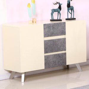 Candie High Gloss Sideboard In Concrete And Cream High Gloss