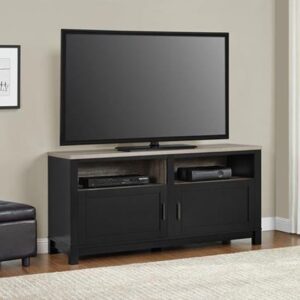 Carvers Wooden TV Stand In Black And Oak