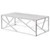 Egton Marble Effect Glass Top Coffee Table In White And Grey