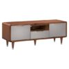 Grote High Gloss TV Stand 2 Doors 1 Drawer In Grey And Walnut