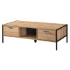 Malila Wooden Coffee Table In Oak With 2 Drawers