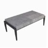 Nevis Coffee Table In Light Dark Concrete With Metal Legs