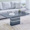 Parini High Gloss Coffee Table In Grey With Glass Top