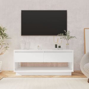 Perdy Wooden TV Stand With 2 Drawers In White