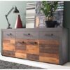 Saige Sideboard In Old Wood And Graphite Grey With 4 Doors