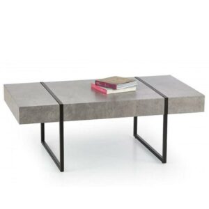 Sanyu Wooden Coffee Table With Metal Legs In Stone Effect