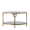 Westar Black Marble Coffee Table With Gold Metal Base