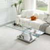 Magic Wings Swivel Clear Glass Coffee Table With Steel Base