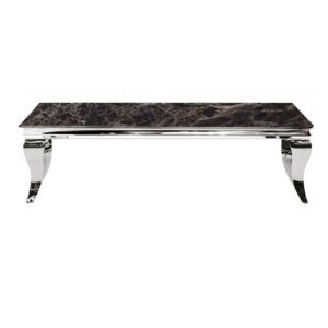 Laval Black Marble Top Coffee Table With Polished Legs