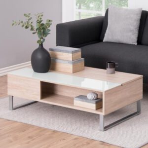 Allegan Lift Up Wooden Coffee Table In Sonoma Oak