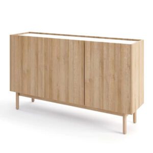Belton Wooden Sideboard Large With 3 Doors In Riviera Oak