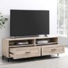 Camrose Wooden TV Stand With 2 Drawers In Birch