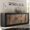 Taylor Sideboard With 2 Doors 3 Drawers In Matt Black And Pero