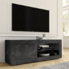 Taylor TV Stand In Black Marble Effect With 1 Door And LED