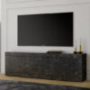 Taylor TV Stand With 2 Doors 3 Drawers In Black Marble Effect