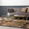 Attica Clear Glass Coffee Table With Gold Stainless Steel Base