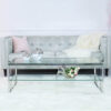Huron Clear Glass Top Coffee Table With Shiny Chrome Frame