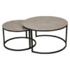 Yetty Ceramic Top Set Of 2 Coffee Tables Round In Ruibei Grey