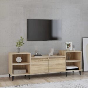 Emery Wooden TV Stand With 2 Doors 2 Shelves In Sonoma Oak
