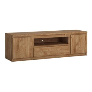 Fank Wooden TV Stand Wide With 2 Doors 1 Drawer In Oak