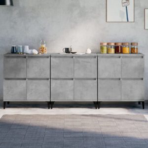 Peyton Wooden Sideboard With 12 Doors In Concrete Effect