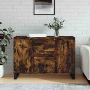 Celina Wooden Sideboard With 2 Doors 2 Drawers In Smoked Oak