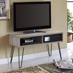 Owes Wooden TV Stand In Distressed Grey Oak