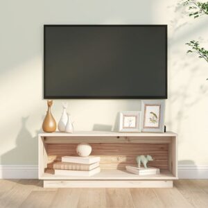 Lazaro Solid Pinewood TV Stand With Undershelf In Natural