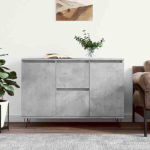 Alamosa Wooden Sideboard With 2 Doors 2 Drawers In Concrete Grey