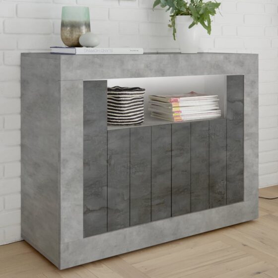 Nitro Wooden Sideboard 2 Doors In Cement And Oxide With LED