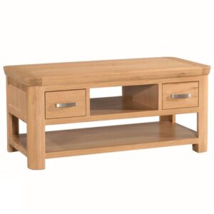 Empire Wooden Coffee Table With 2 Drawers In Oak