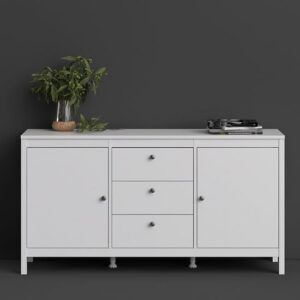 Macron Wooden Sideboard With 2 Doors And 3 Drawers In White