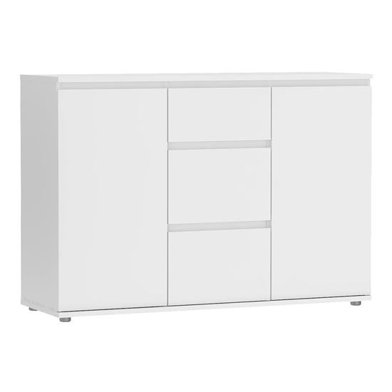 Naira Wooden Sideboard With 2 Doors 3 Drawers In White