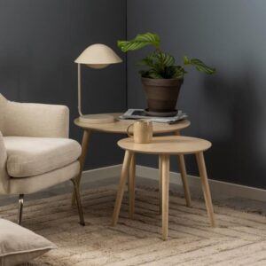 Ravello Wooden Nesting Coffee Tables In White Oak