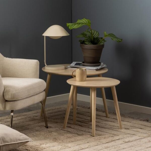 Ravello Wooden Nesting Coffee Tables In White Oak