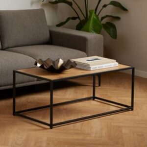 Salvo Wooden Rectangular Coffee Table In Matt Wild Oak