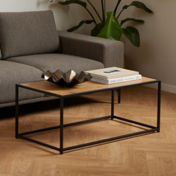 Salvo Wooden Rectangular Coffee Table In Matt Wild Oak