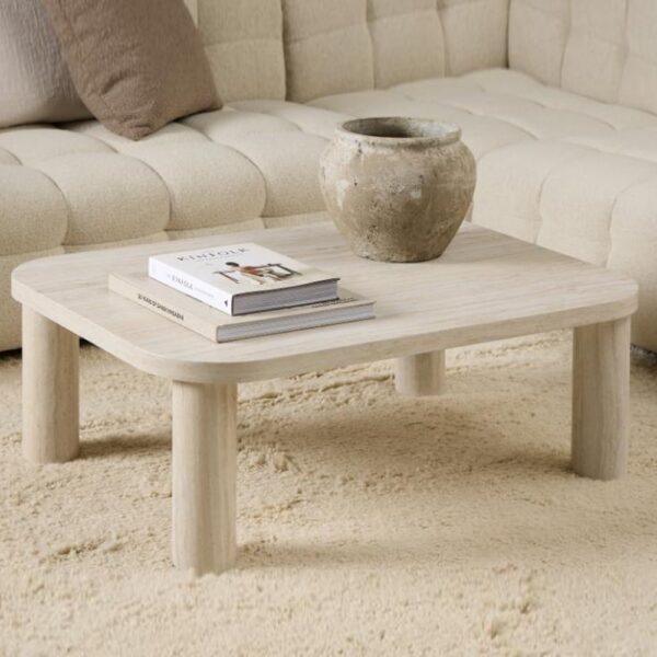 Schijndel Wooden Rectangular Coffee Table In Travertine