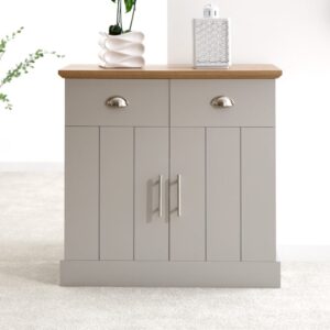 Kirkby Wooden Sideboard 2 Doors 2 Drawers In Grey And Oak