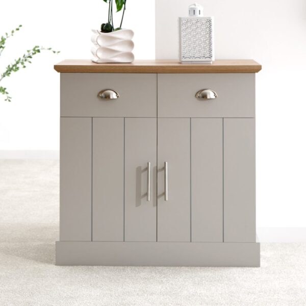 Kirkby Wooden Sideboard 2 Doors 2 Drawers In Grey And Oak