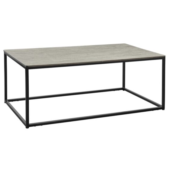 Extro Wooden Rectangular Coffee Table In Cement Textured