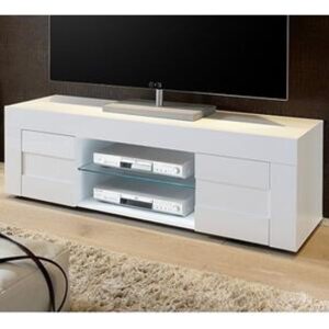 Santino TV Stand In White High Gloss With 2 Doors