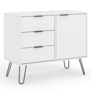 Avoch Wooden Sideboard With 1 Door 3 Drawers In White