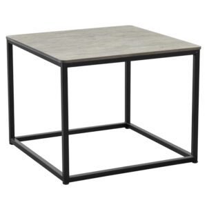Extro Wooden Square Coffee Table In Cement Textured