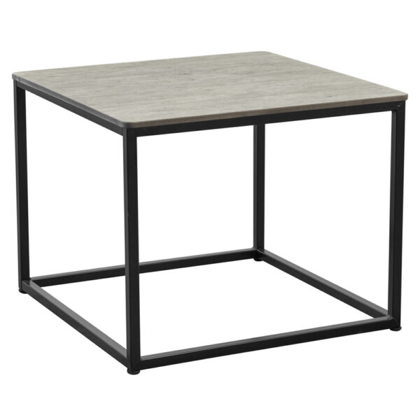 Extro Wooden Square Coffee Table In Cement Textured