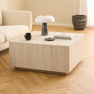 Delft Wooden Square Coffee Table In Travertine