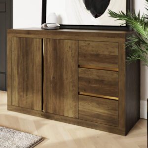 Arnhem Wooden Sideboard With 2 Drawers 2 Doors - Knotty Oak